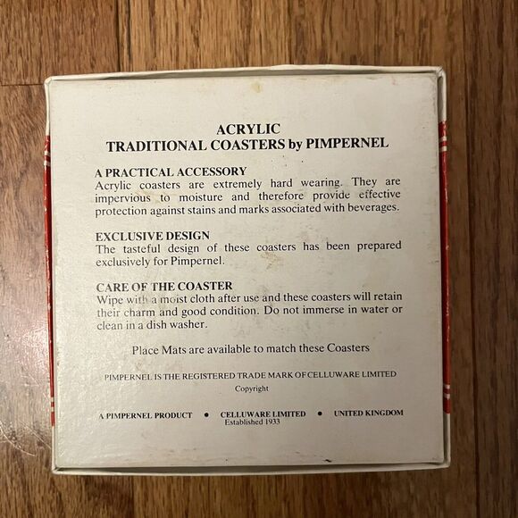 New PIMPERNEL Cork Backed Coasters Set Of 6 - Christmas Trees - Open box - Picture 3 of 3